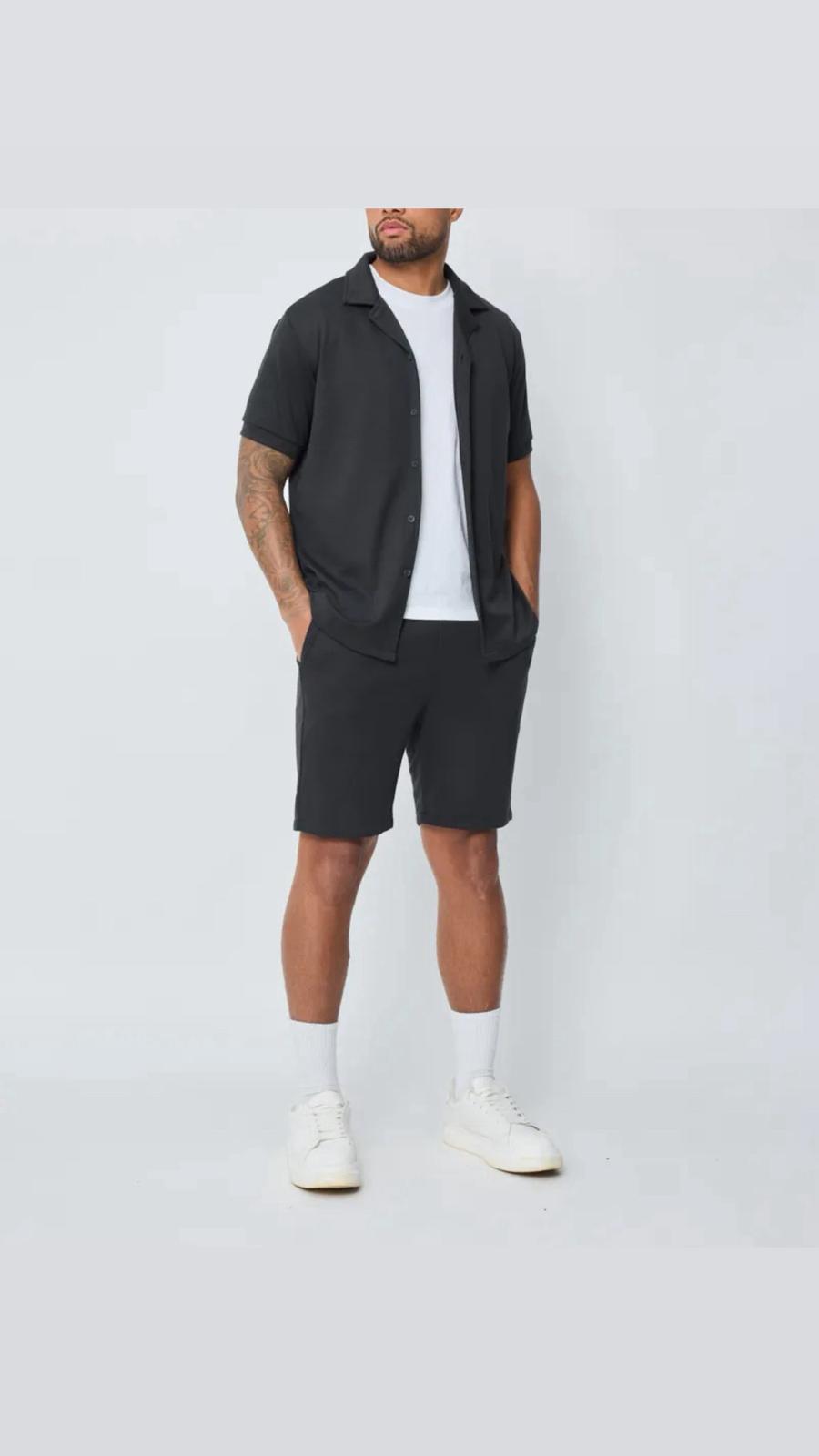 Ensemble Chemise & Short Maille Noire