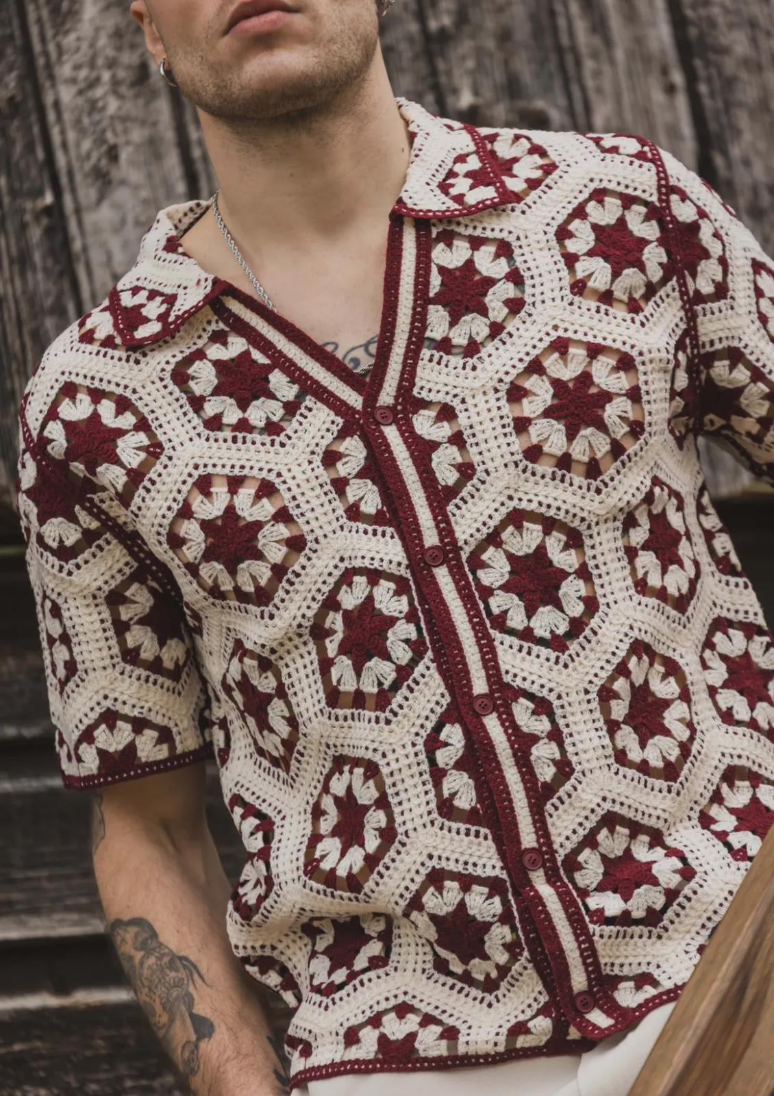 Chemise Crochet Bordeaux