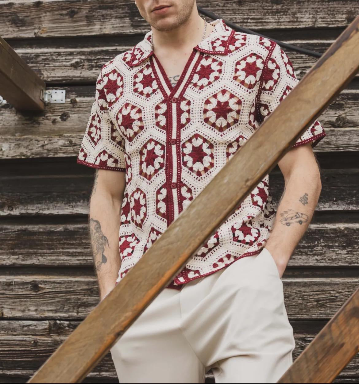 Chemise Crochet Bordeaux