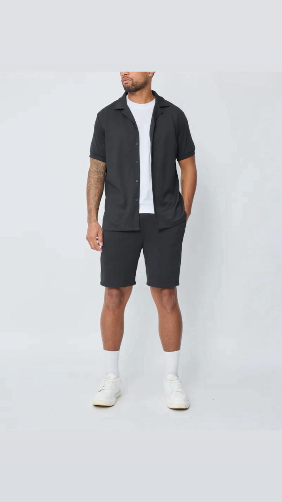 Ensemble Chemise & Short Maille Noire
