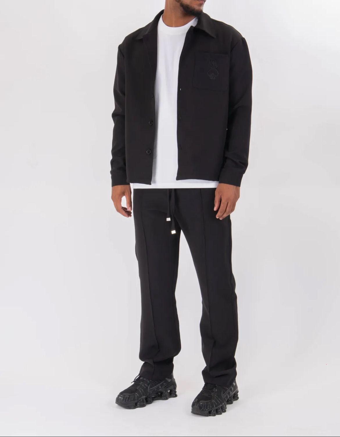 Ensemble noir homme – Veste A de pique pantalon – Code Barre 34