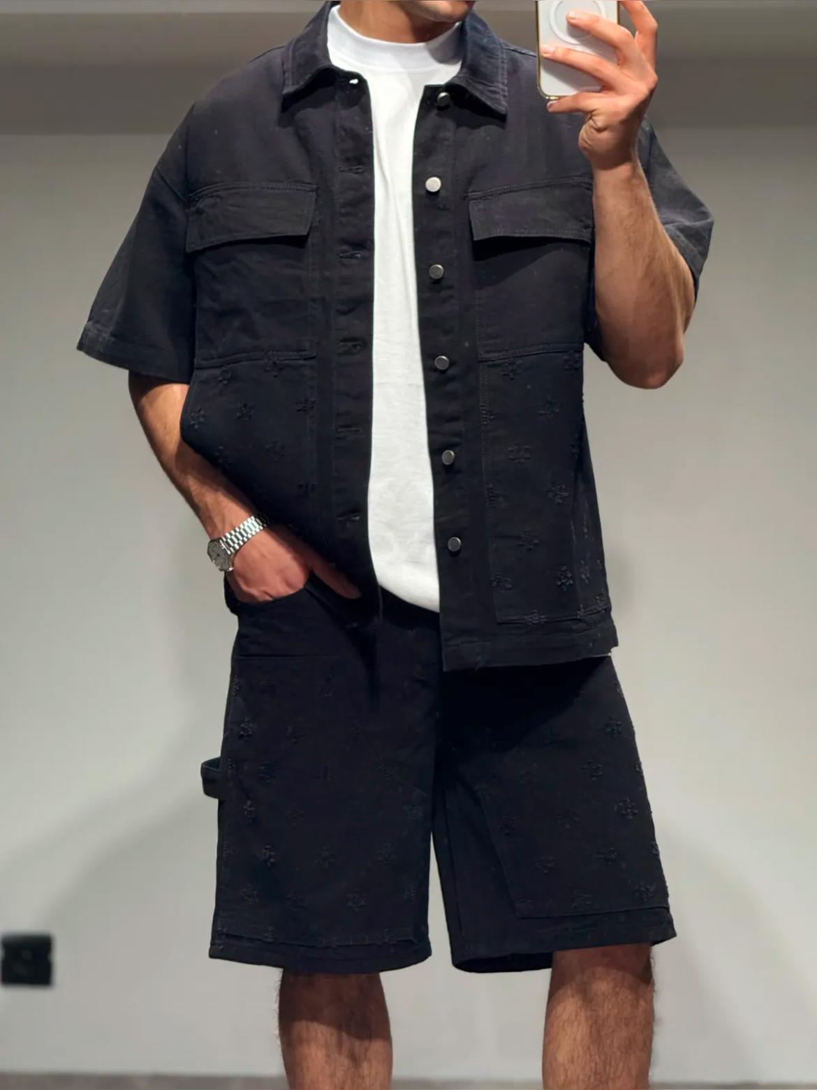 Ensemble Jean Noire Brodée