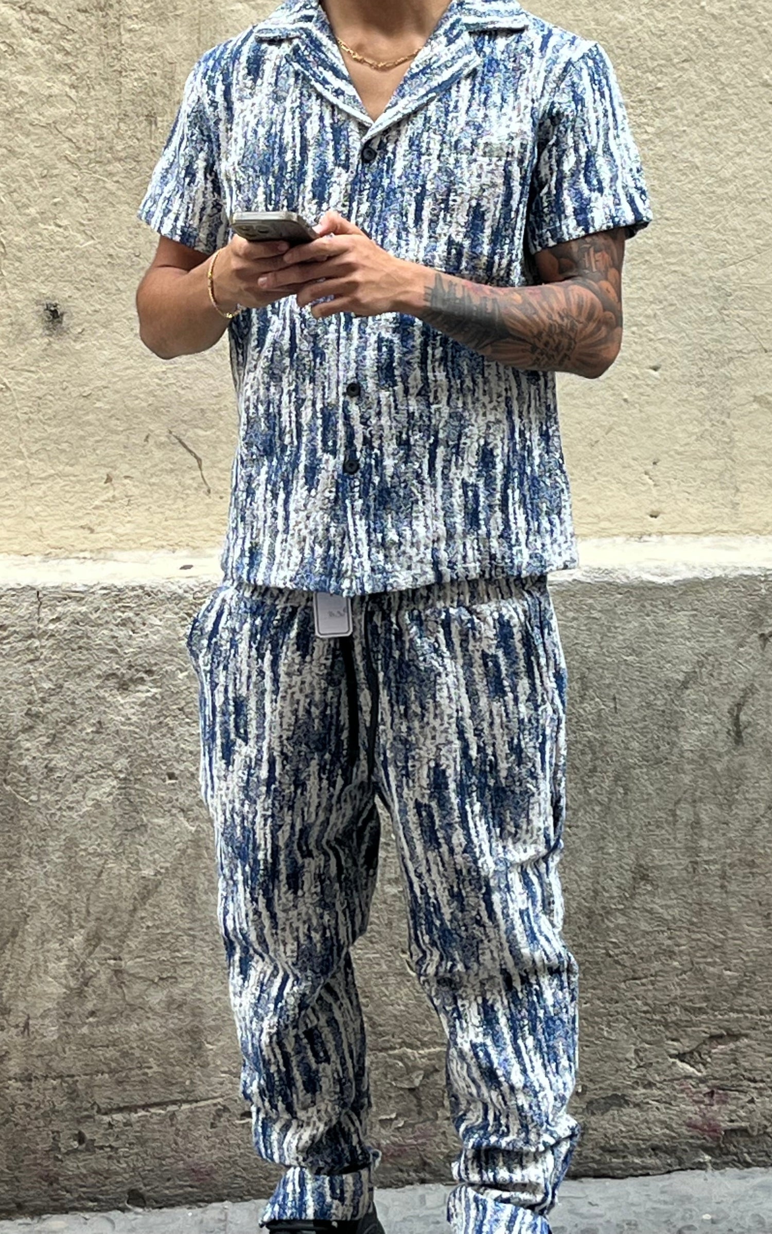 ensemble homme bicolore effet tâche