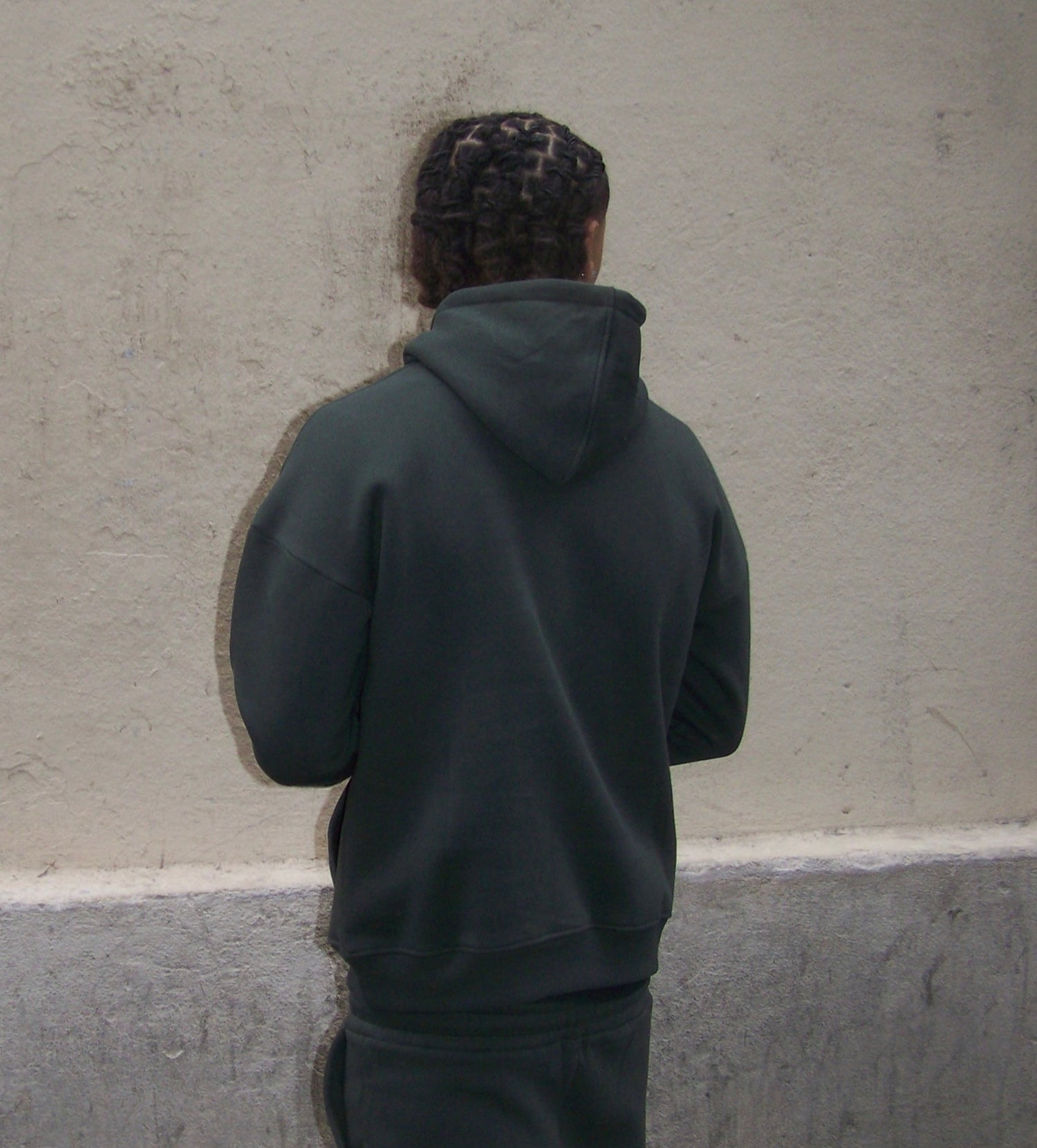 Pull à capuche vert sportswear
