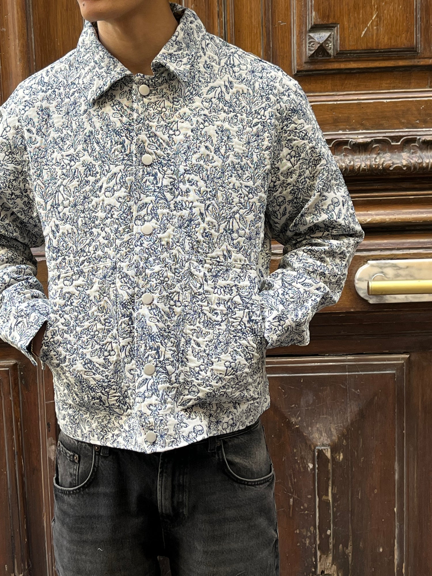 veste homme mi saison toile de jouy