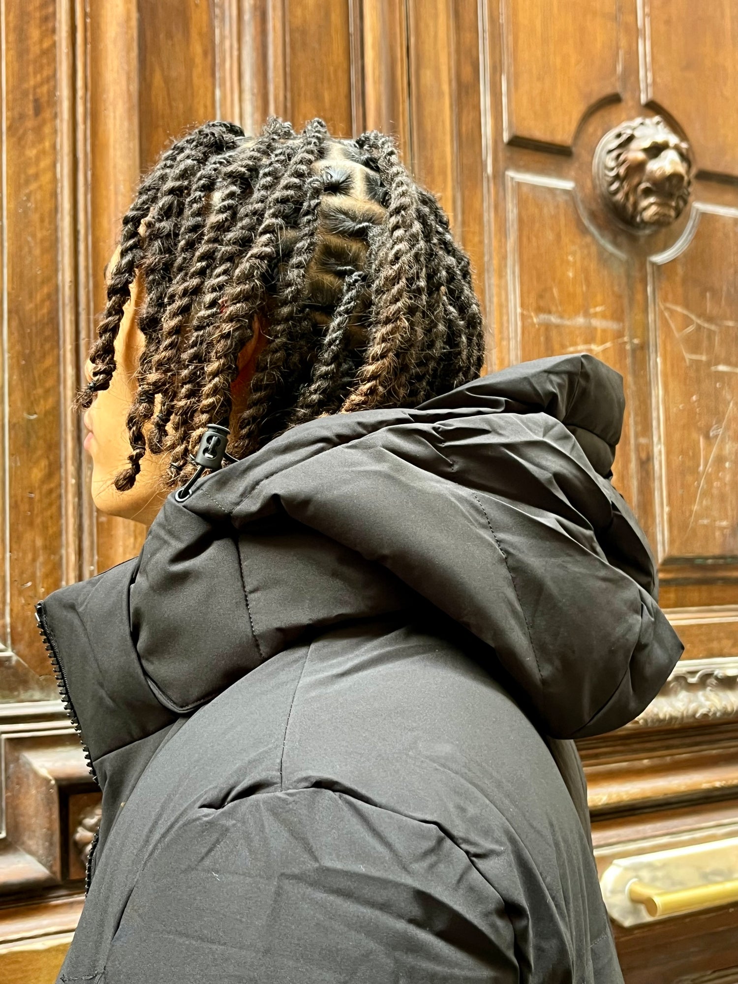 doudoune noire Homme Capuche amovible