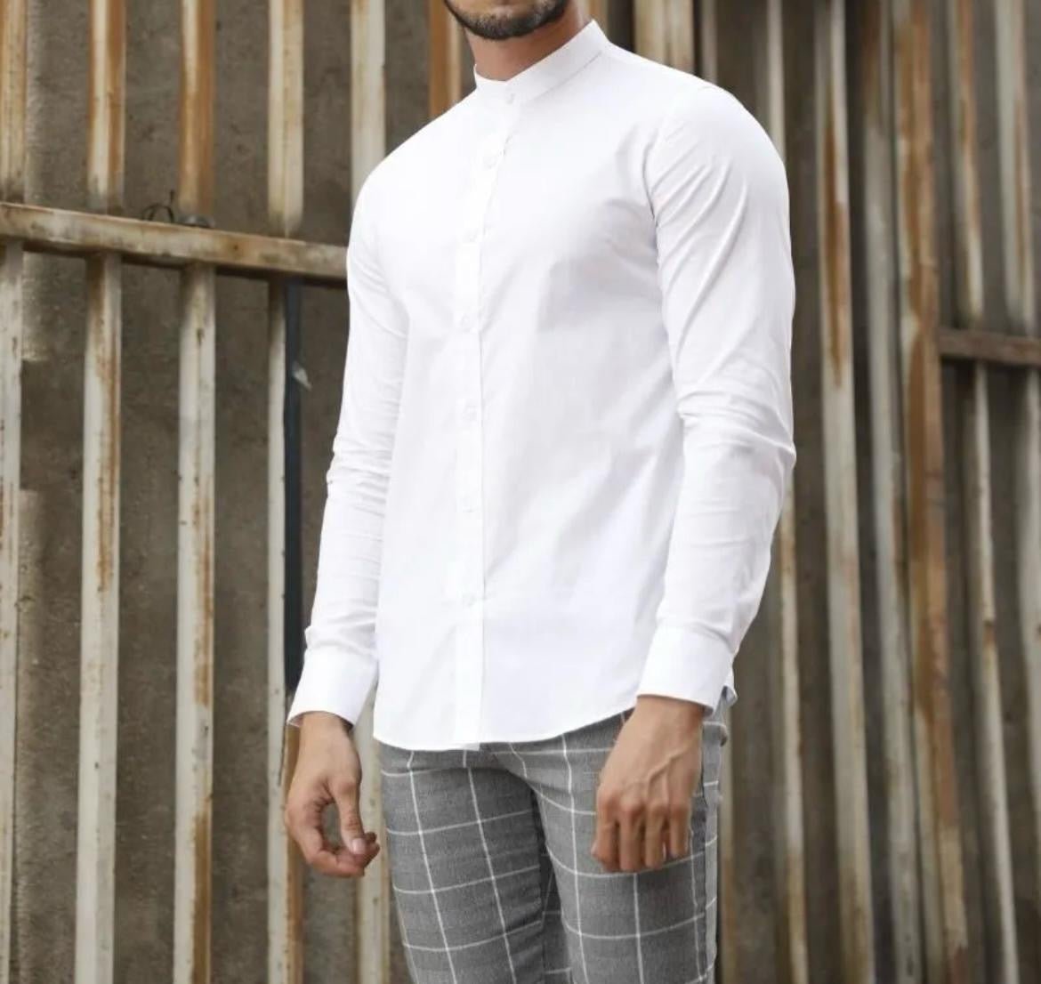 Chemise Col Mao Blanche - Code Barre 34