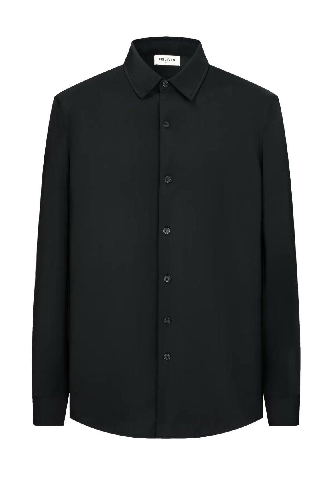 Chemise Noir Longue Boutonnée - Code Barre 34
