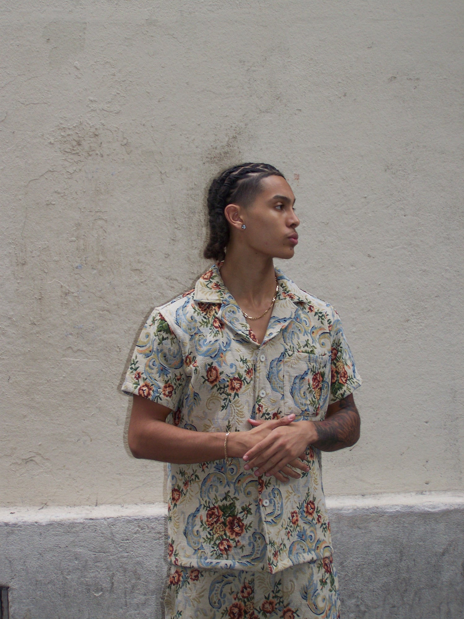 chemise homme style tapisserie fleur