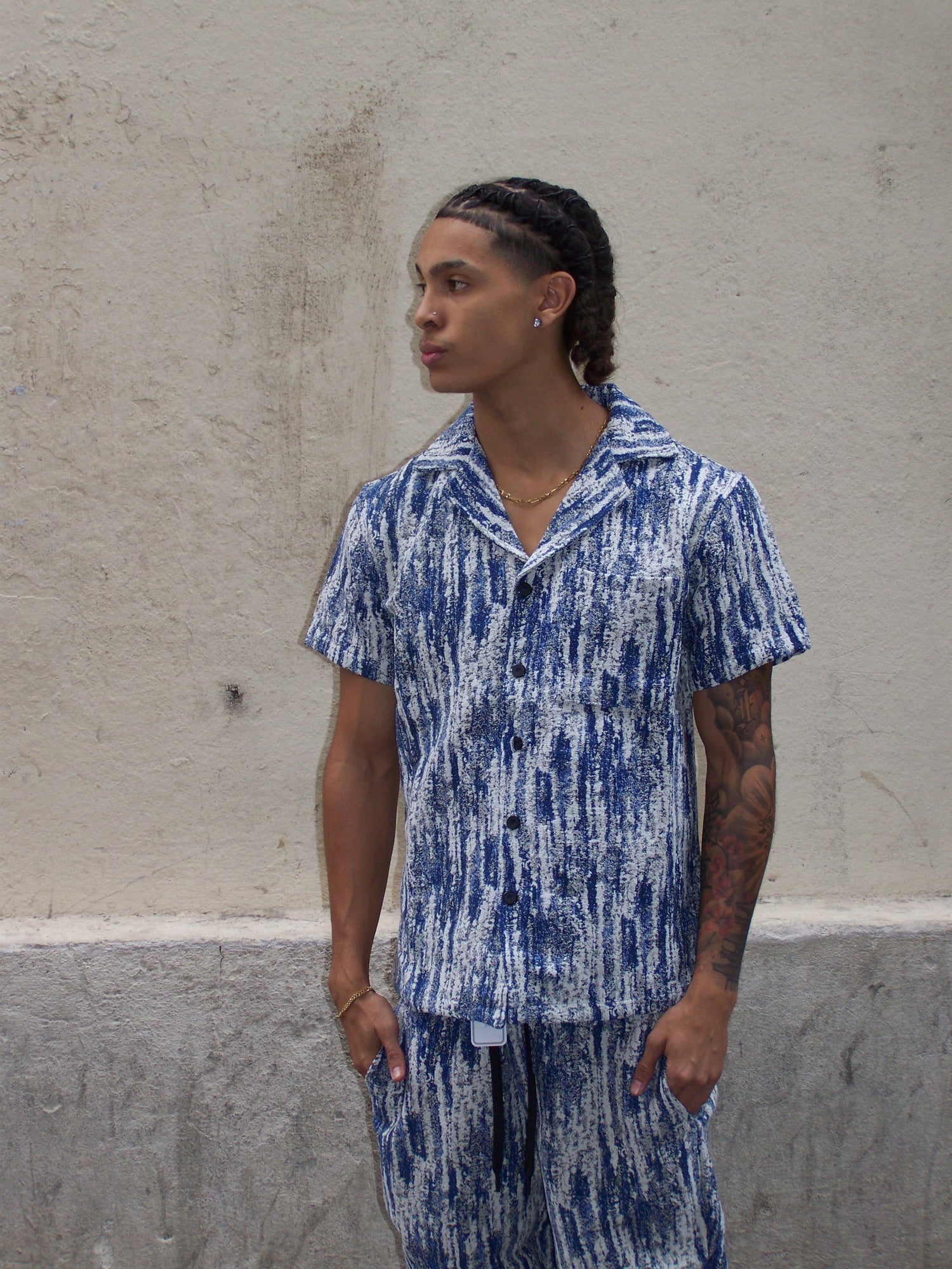chemise ensemble bicolore effet tâche