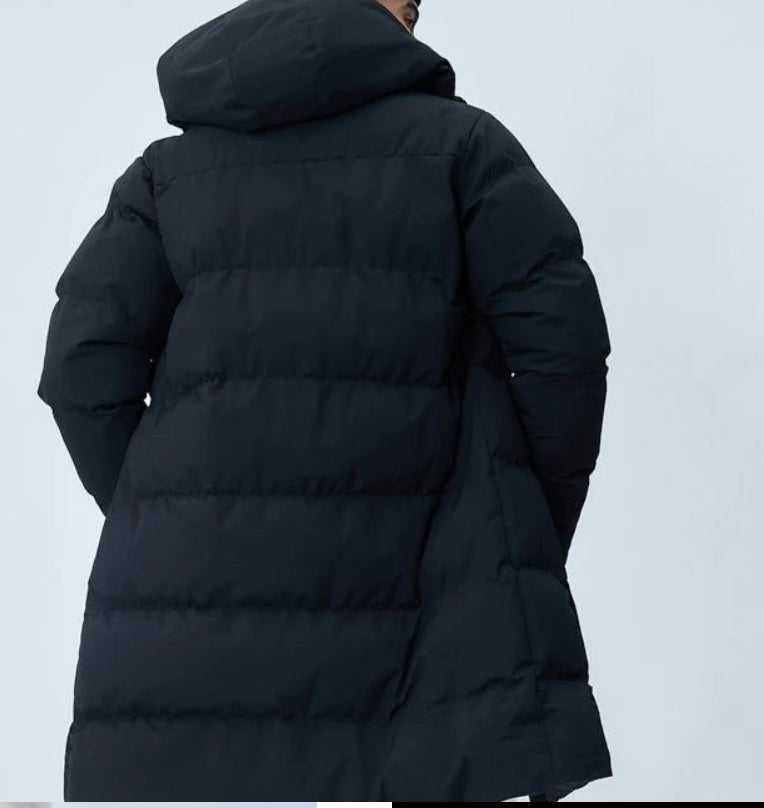 Doudoune mi longue chauffante batterie externe intégrée