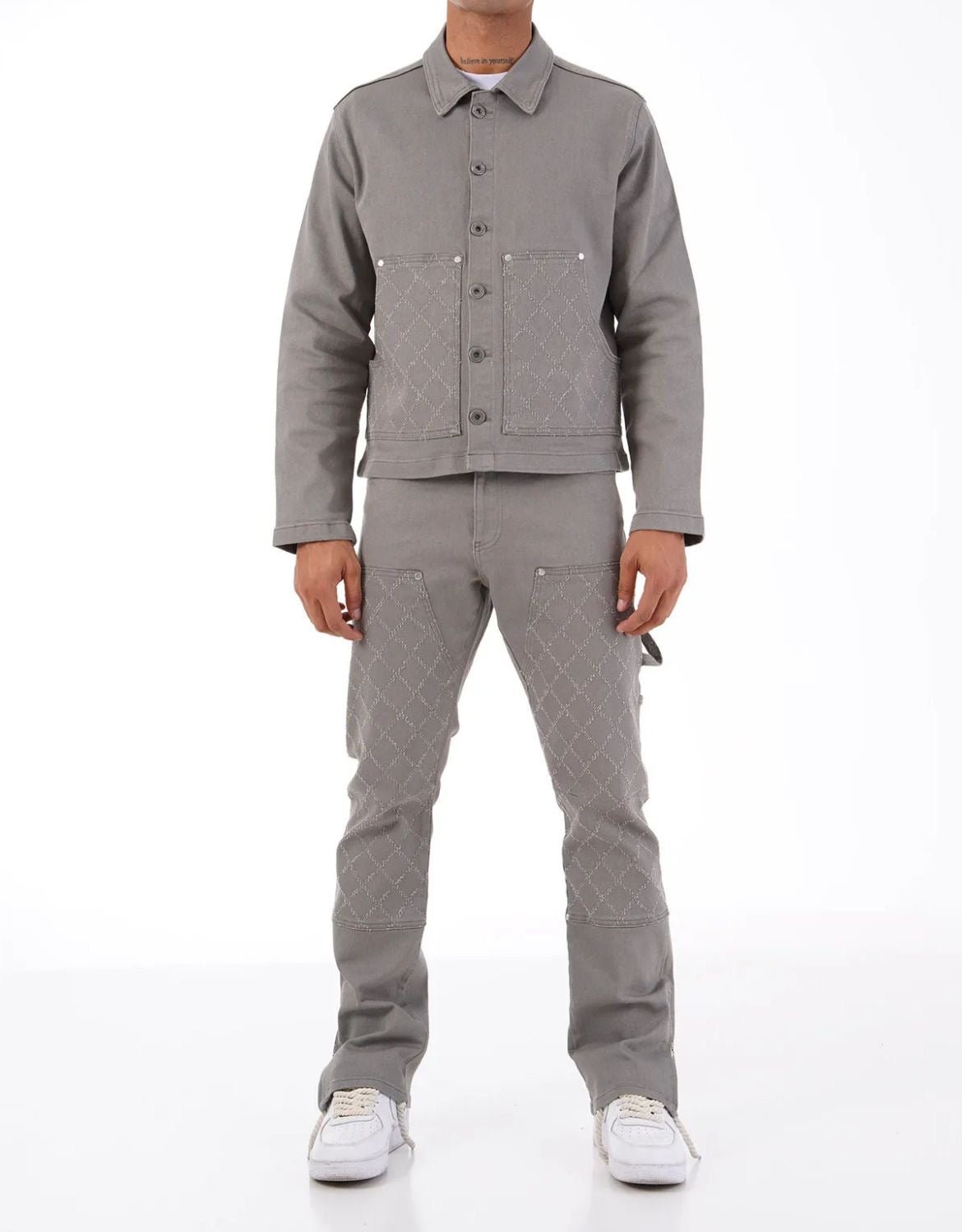 Ensemble Veste & Pantalon Chrome Brodé - Code Barre 34