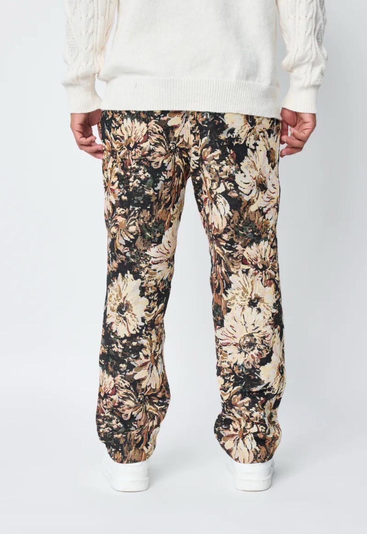 Pantalon Fleuri Broderie Sombre - Code Barre 34