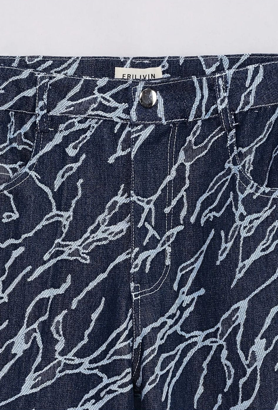 Pantalon Jean Motif Éclair - Code Barre 34