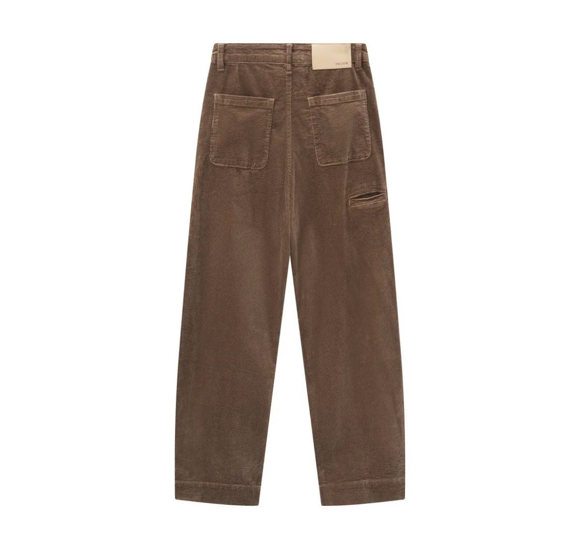 Pantalon uni à rayures en velours - Code Barre 34