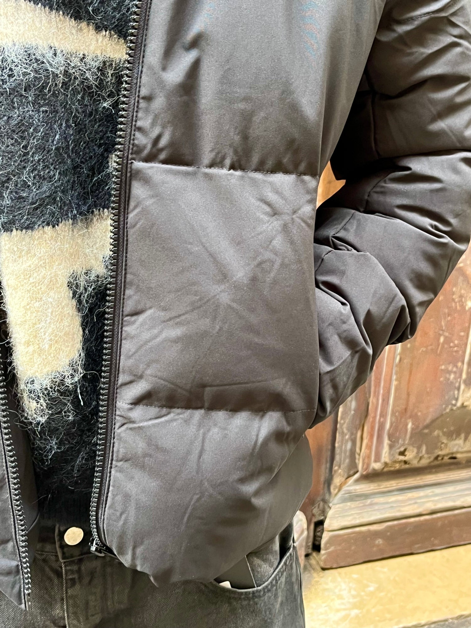 doudoune noire Homme Capuche amovible