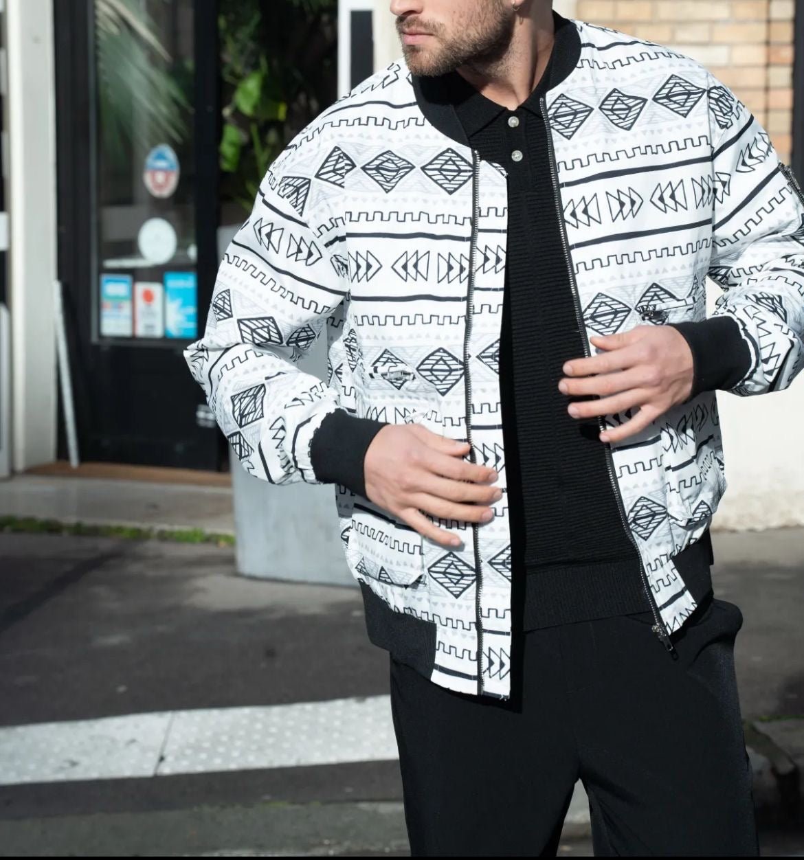 Veste Bombers Motifs Géométriques - Code Barre 34