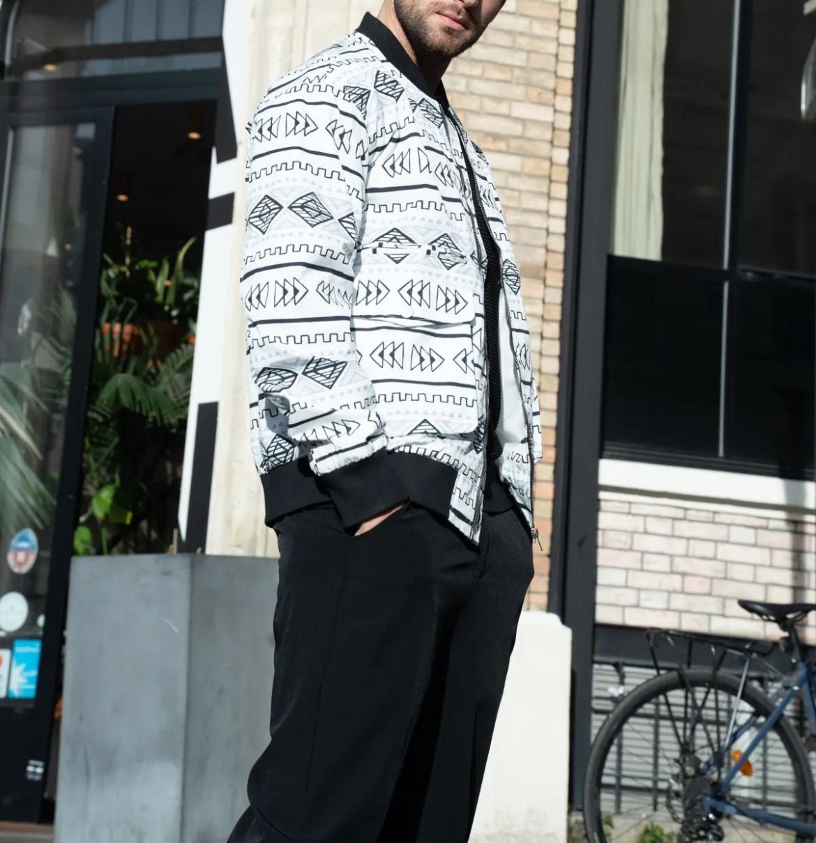 Veste Bombers Motifs Géométriques - Code Barre 34