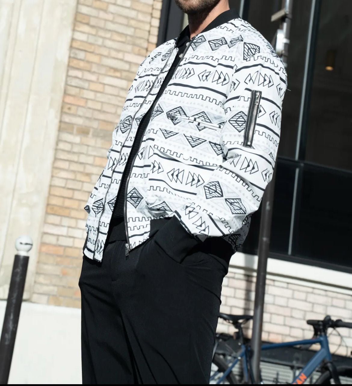 Veste Bombers Motifs Géométriques - Code Barre 34
