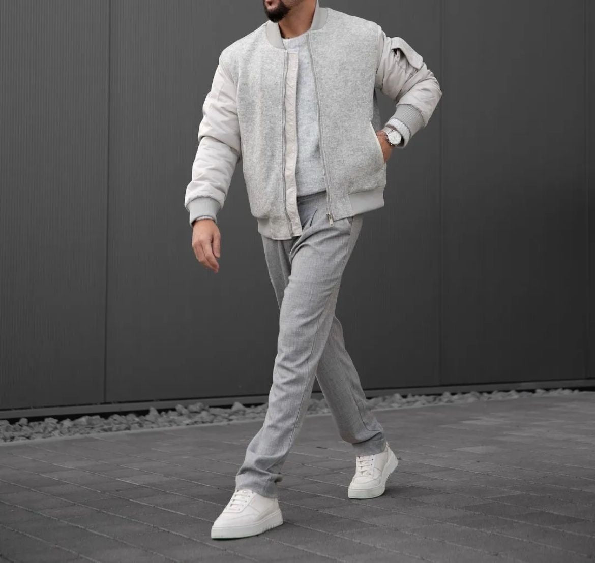 Veste Style Teddy Gris - Code Barre 34