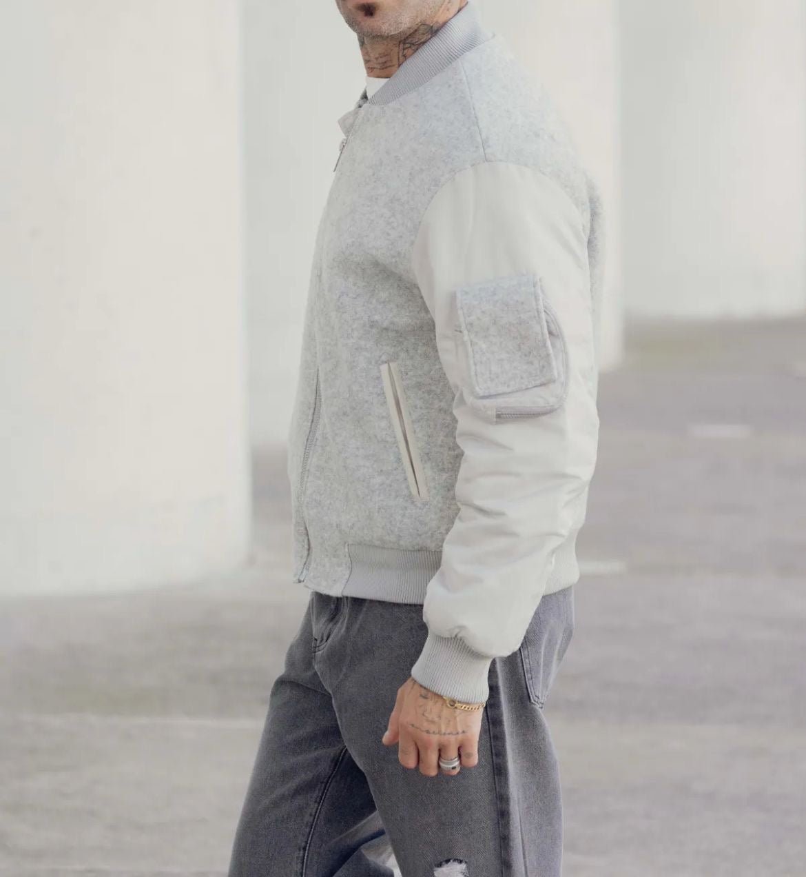 Veste Style Teddy Gris - Code Barre 34