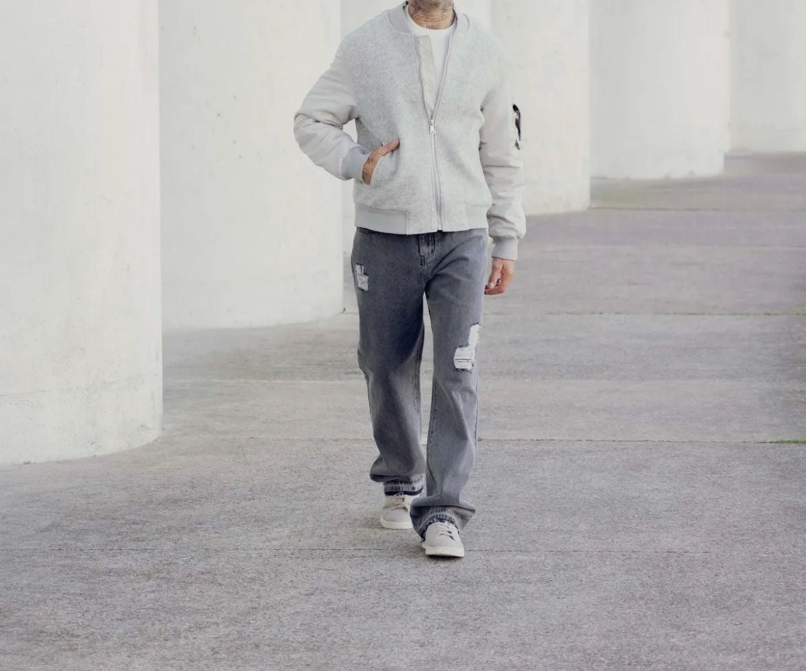 Veste Style Teddy Gris - Code Barre 34