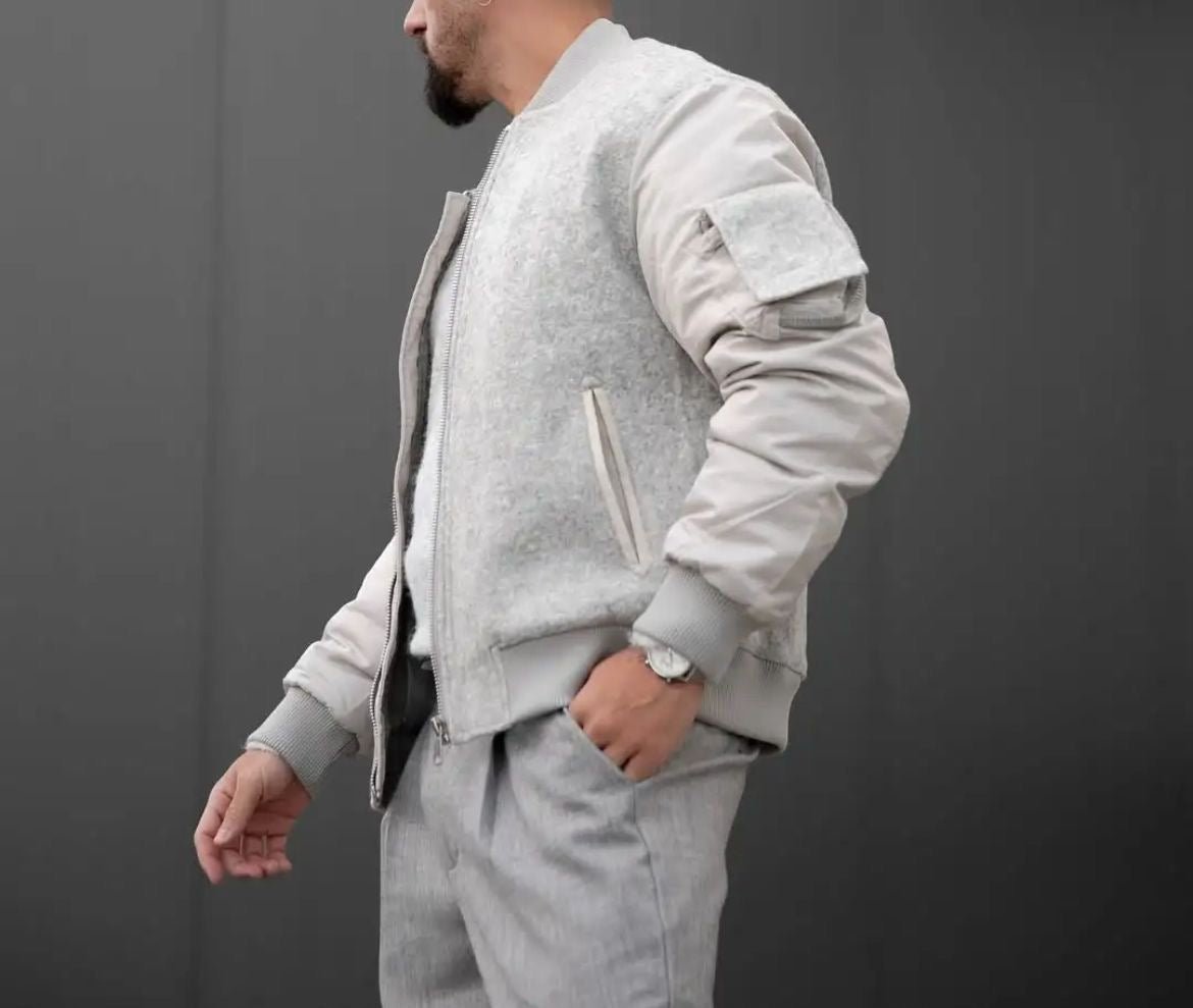 Veste Style Teddy Gris - Code Barre 34