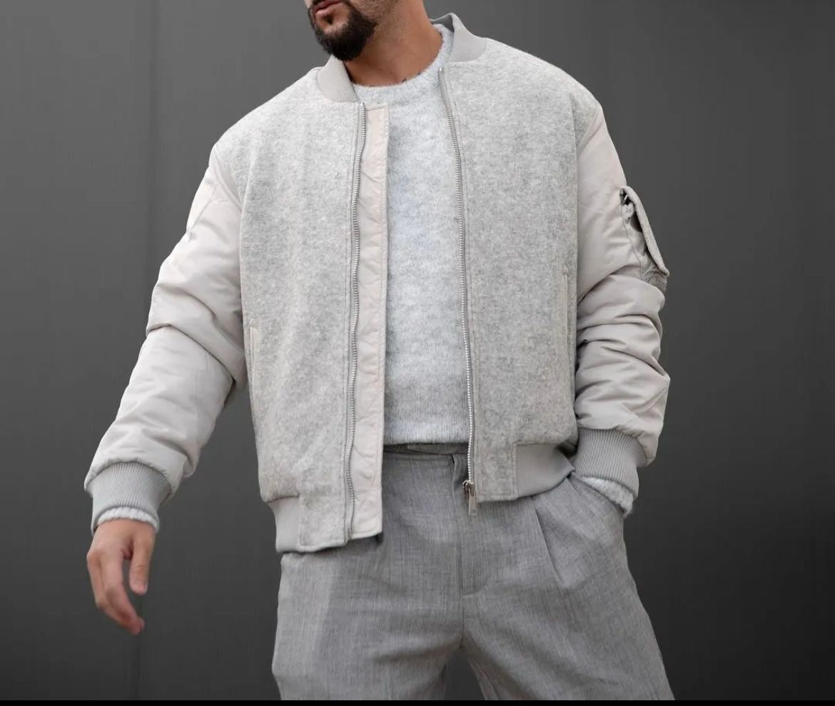 Veste Style Teddy Gris - Code Barre 34