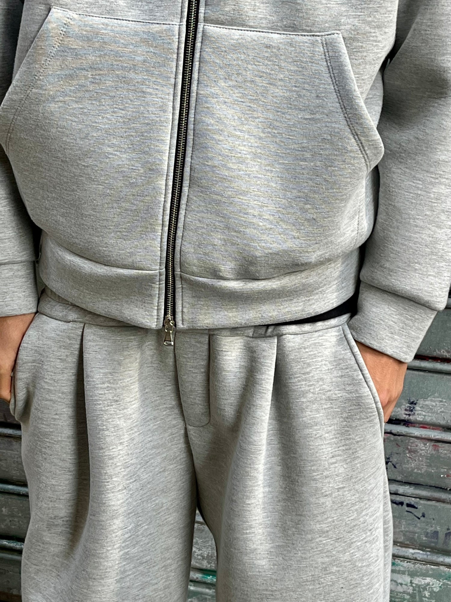 veste a zip jogging gris