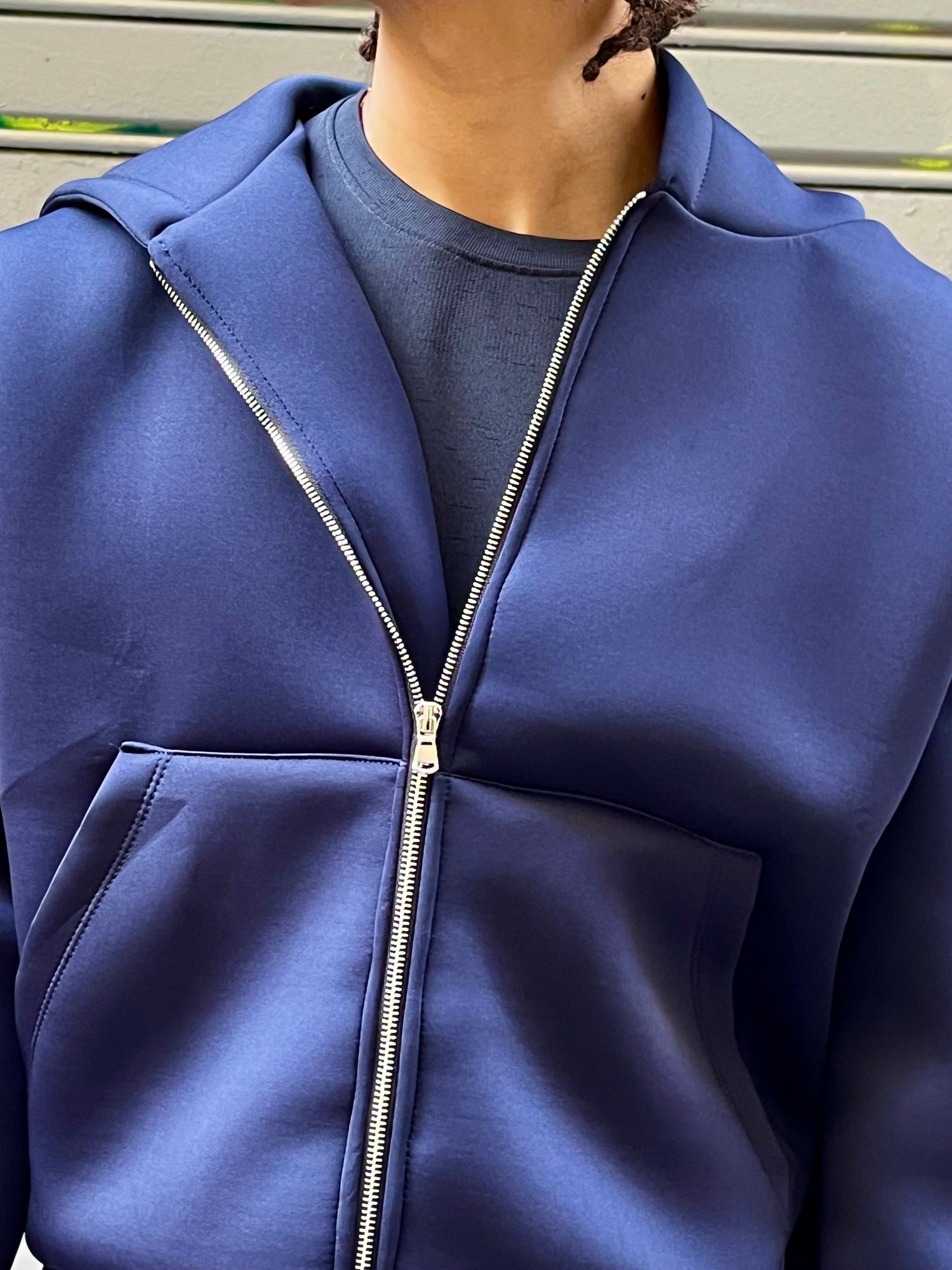 ensemble de jogging bleu pince veste a zip 