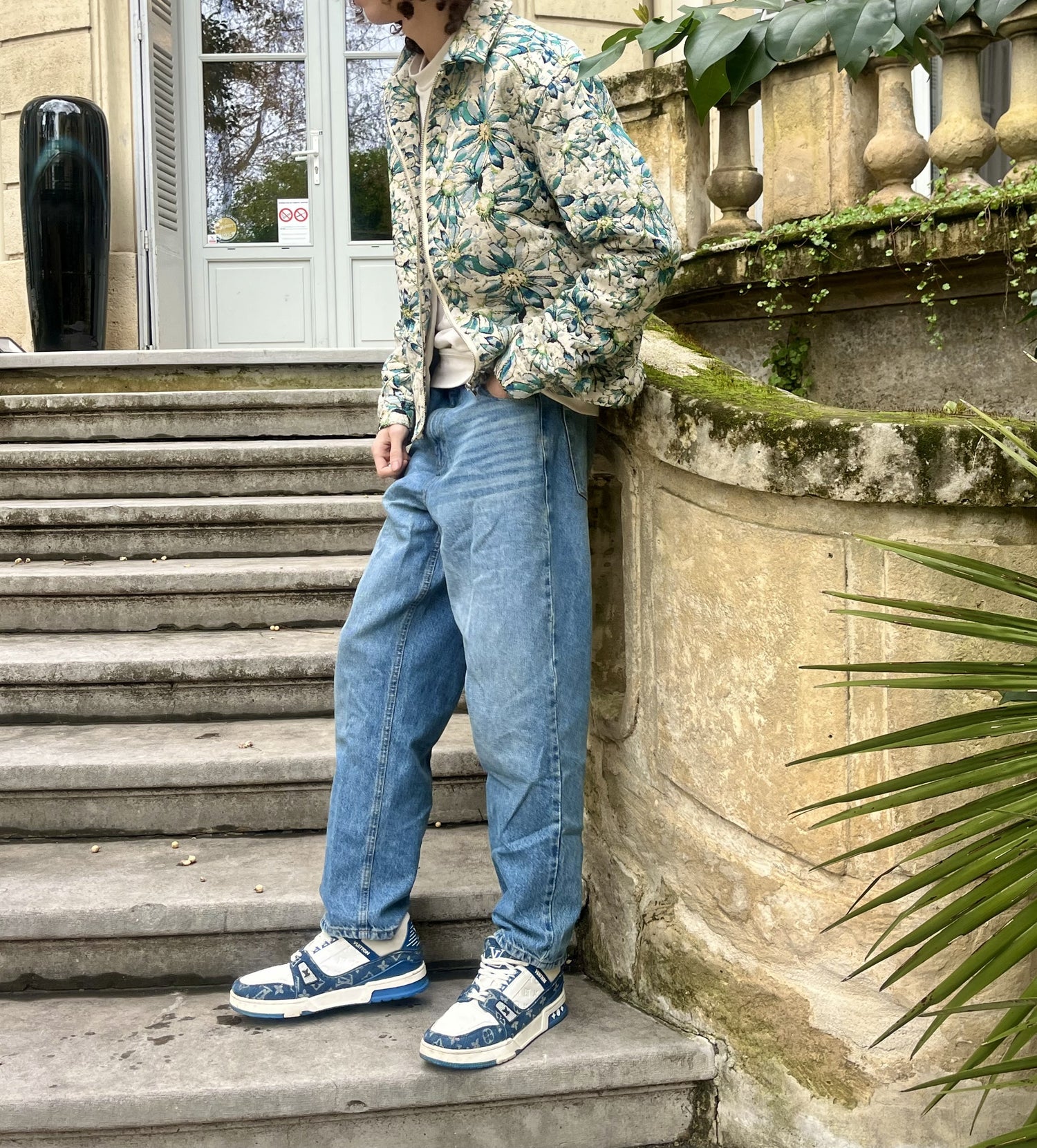 veste homme florale ajustée
