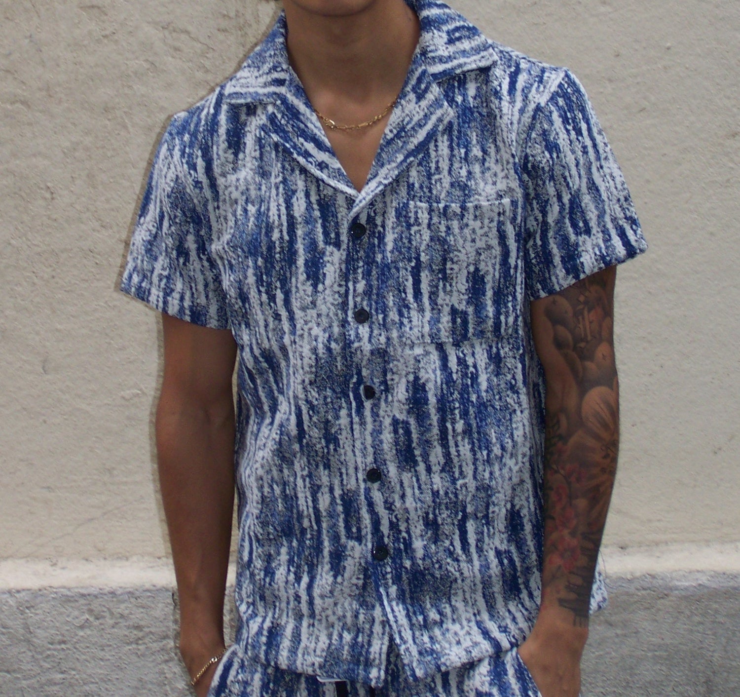 chemise ensemble bicolore effet tâche
