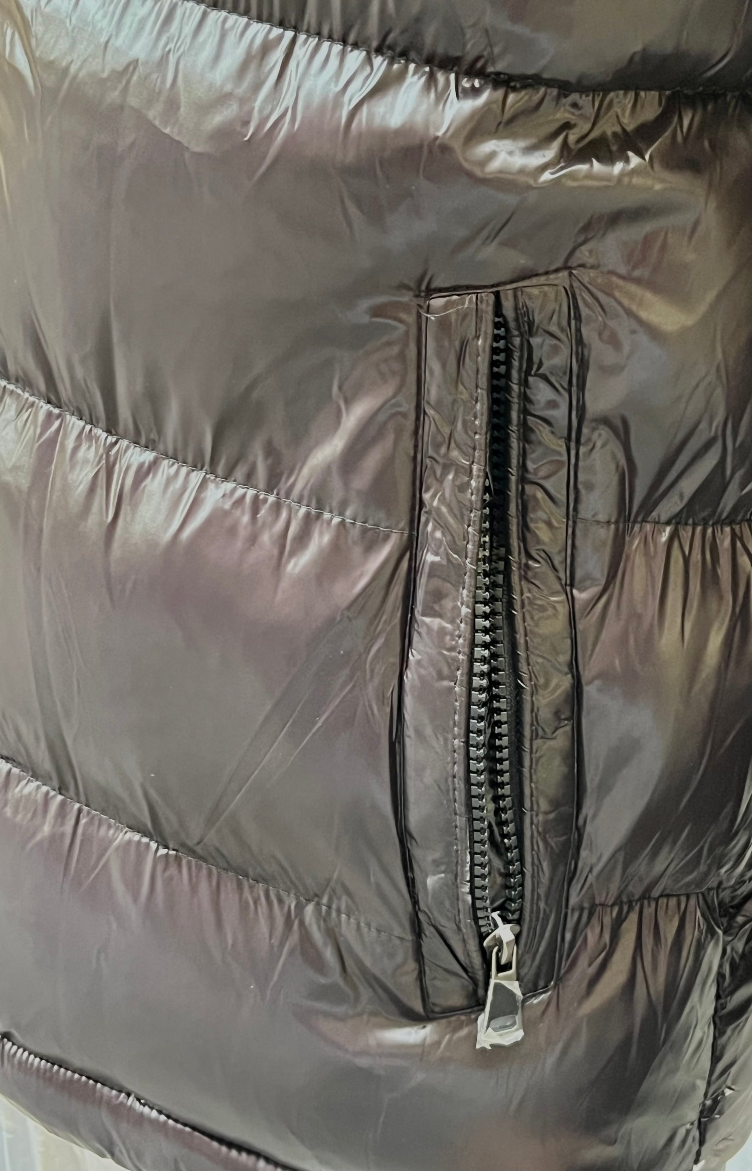 doudoune noire brillante homme